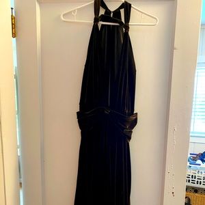 Marc Brouwer brown velvet evening gown